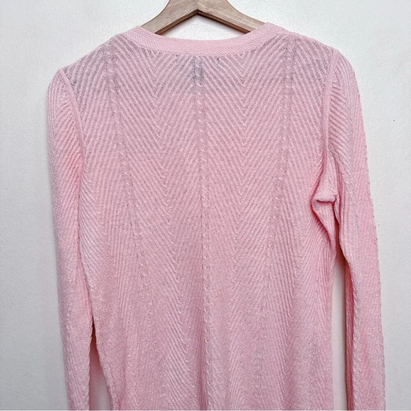 Banana Republic Womens Medium Light Weight  Crew Neck Cable Knit Chervon Sweater - Picture 13 of 15